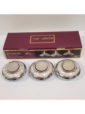 Tealight Holders Set 3 From Biltmore For Your Home Collection Mother of Pearl